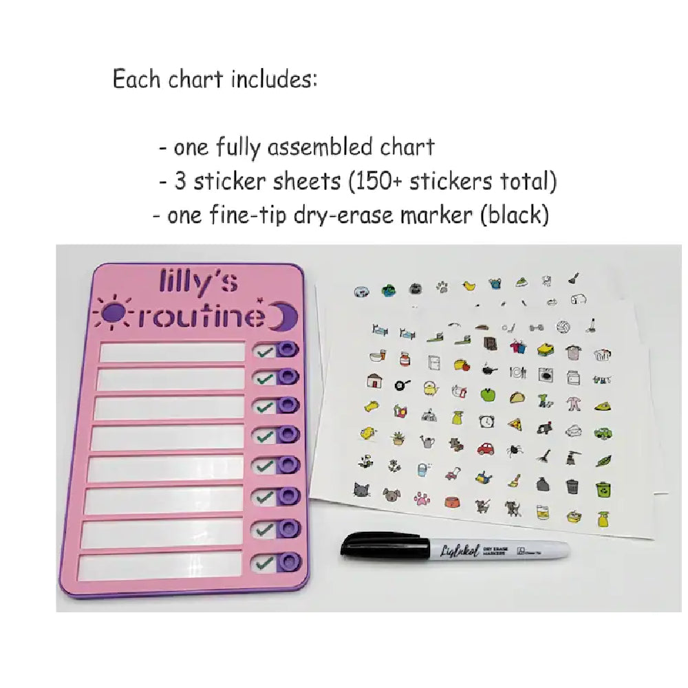 BrillGiftz™ Magnetic Dry-erase Daily Routine Chart