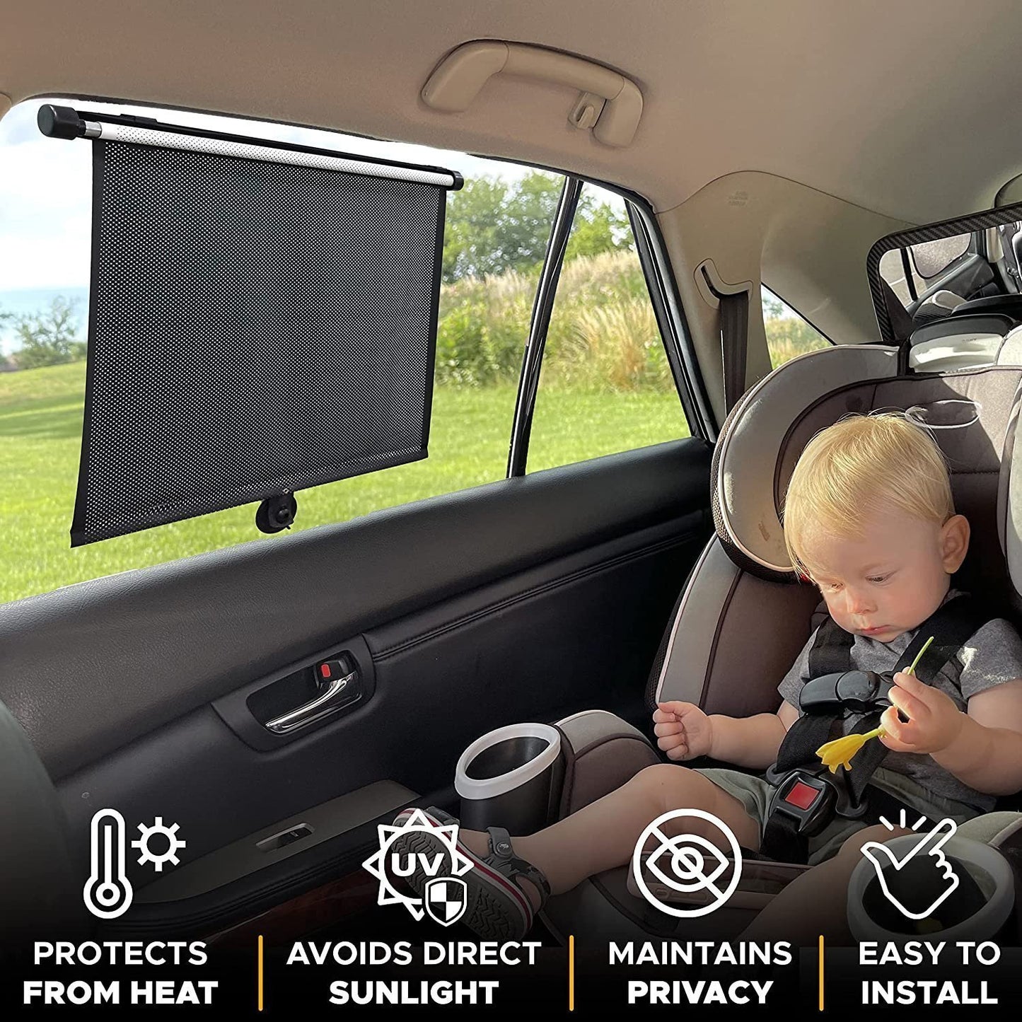 Retractable Window Roller Sunshade For Car/Room 🎁