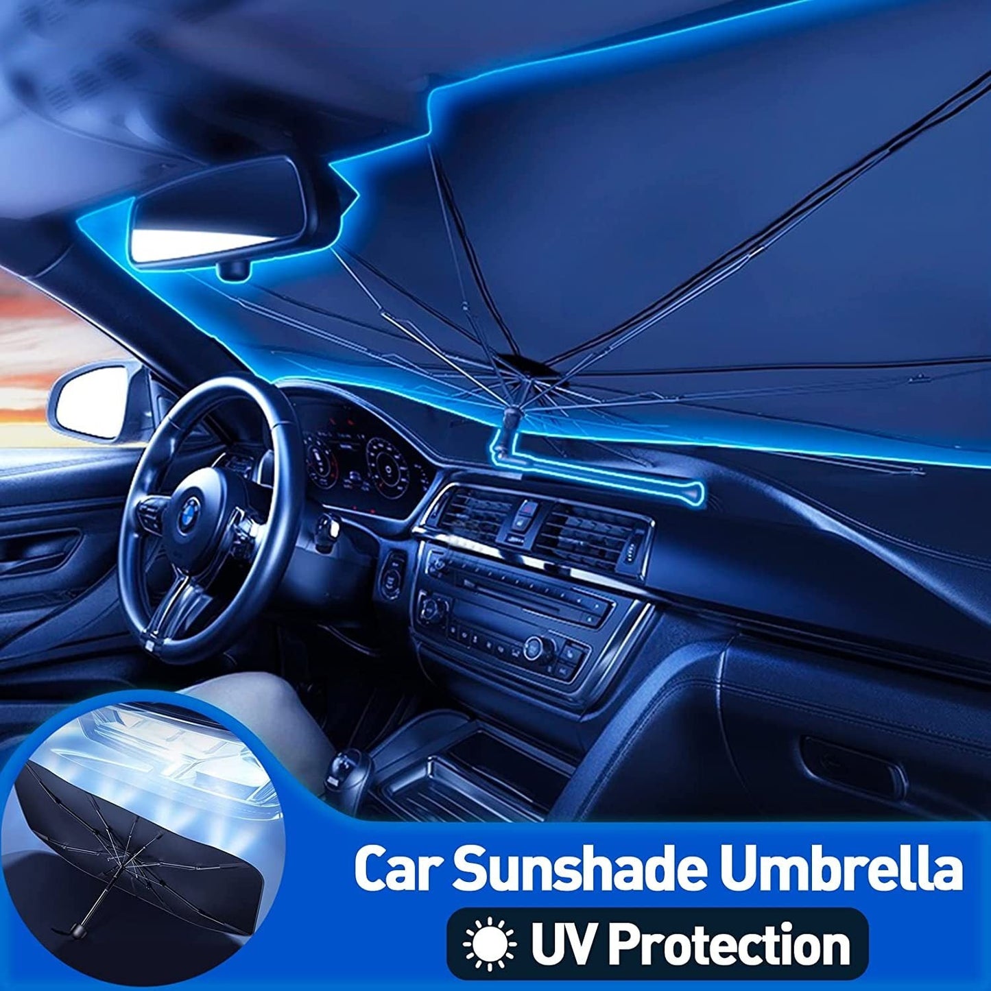 Brill™ Windshield Sun Shade Umbrella - Fits every vehicle!