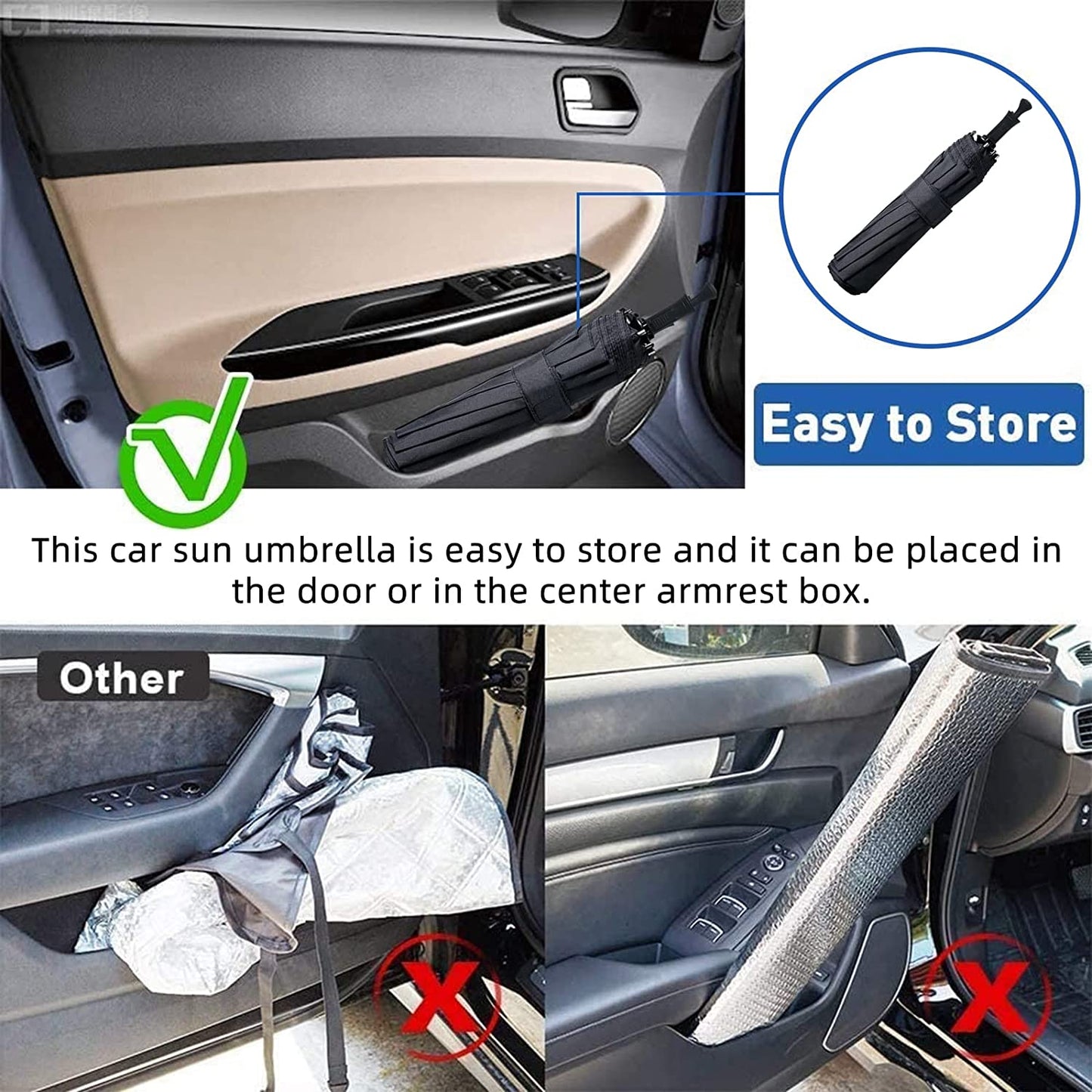 Brill™ Windshield Sun Shade Umbrella - Fits every vehicle!