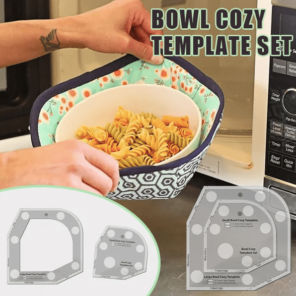 Bowl Cozy Template Cutting Ruler Set - 2PCS (With Instructions)