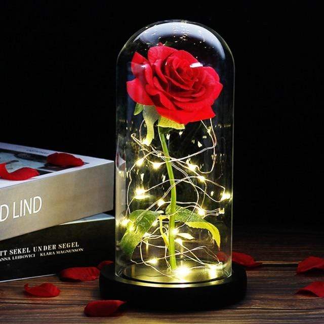 Artificial & Dried Flowers DIYOS™ Enchanted Sparkly Rose Red Rose - DiyosWorld