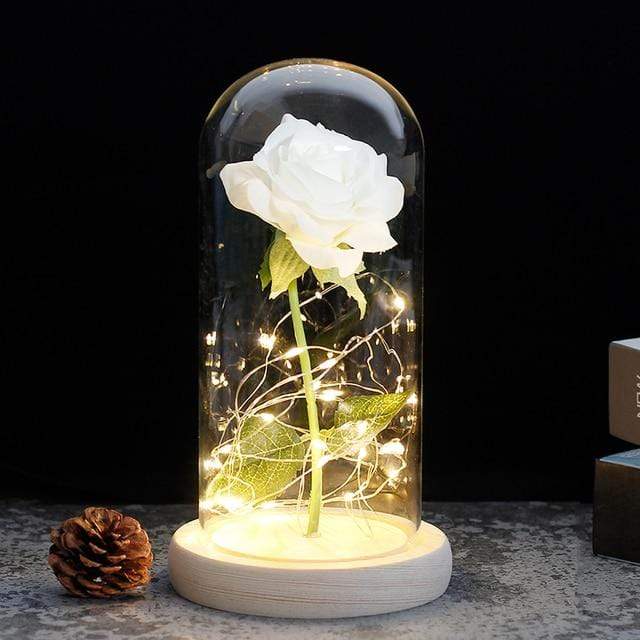 Artificial & Dried Flowers DIYOS™ Enchanted Sparkly Rose Pure White - DiyosWorld