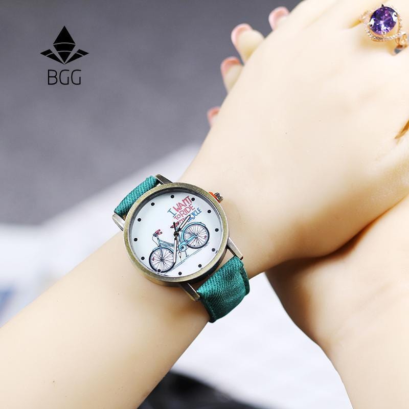 Bicycle Pattern Wristwatch - DiyosWorld