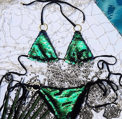 Bikinis Set Sequin Push-up Padded Bikini Set S - DiyosWorld