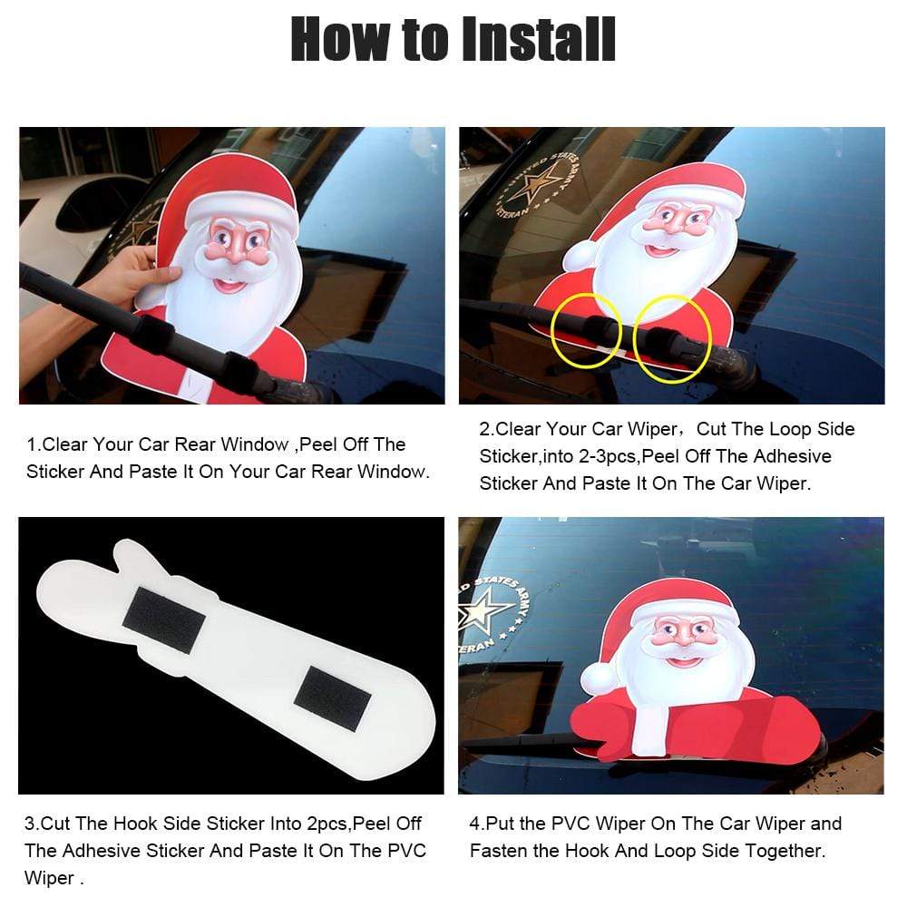 Car Stickers Waving Santa Windshield Wiper - DiyosWorld