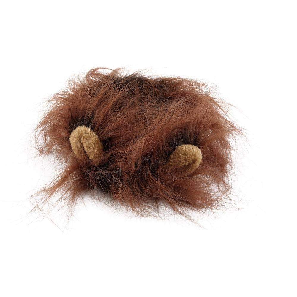 Cat Clothing Soft Pet Cat Dog Wig With Ears Brown - DiyosWorld