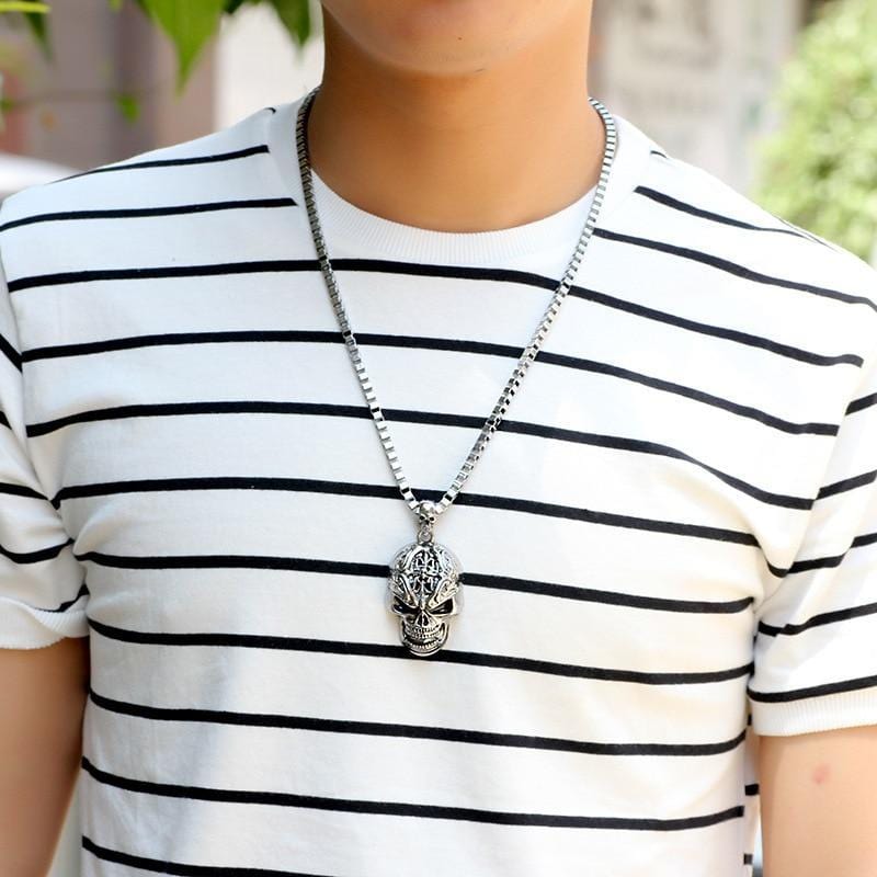 Chain Necklaces Skull Long Chain Necklace - DiyosWorld