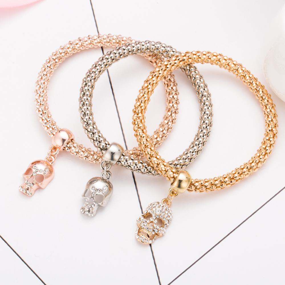 Charm Bracelets 3 PCS Bangle Skull Bracelet - DiyosWorld