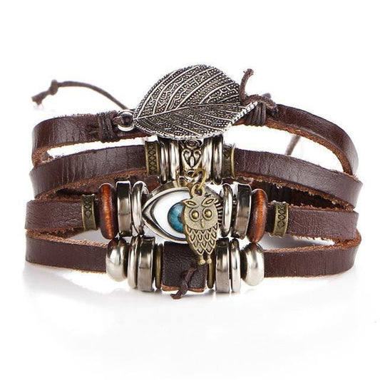 Charm Bracelets Cool Multi Layer Leather Bracelet - DiyosWorld