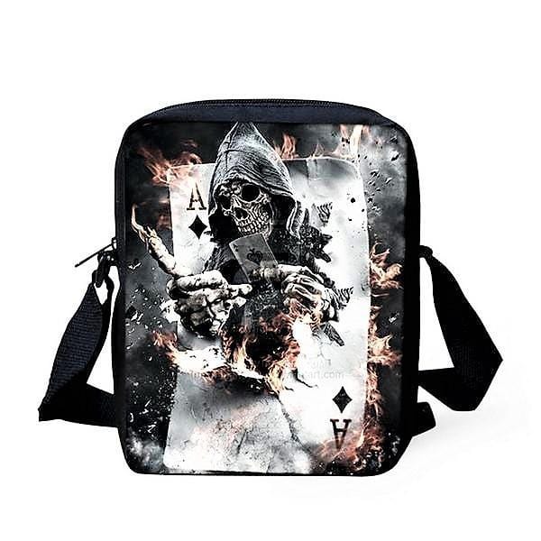 Crossbody Bags Punk Skull Head Cross body Travel Shoulder bag Ace - DiyosWorld