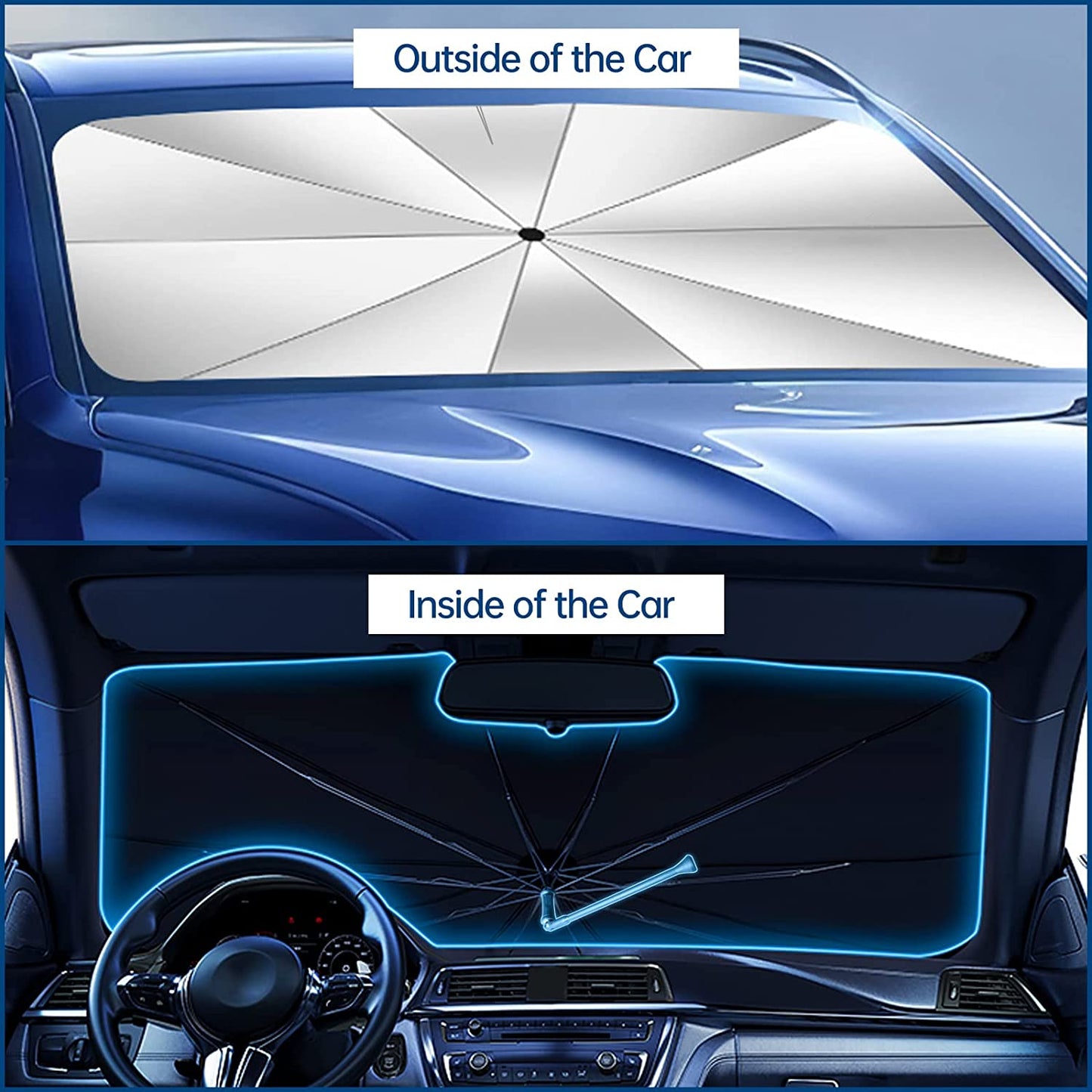 Brill™ Windshield Sun Shade Umbrella - Fits every vehicle!