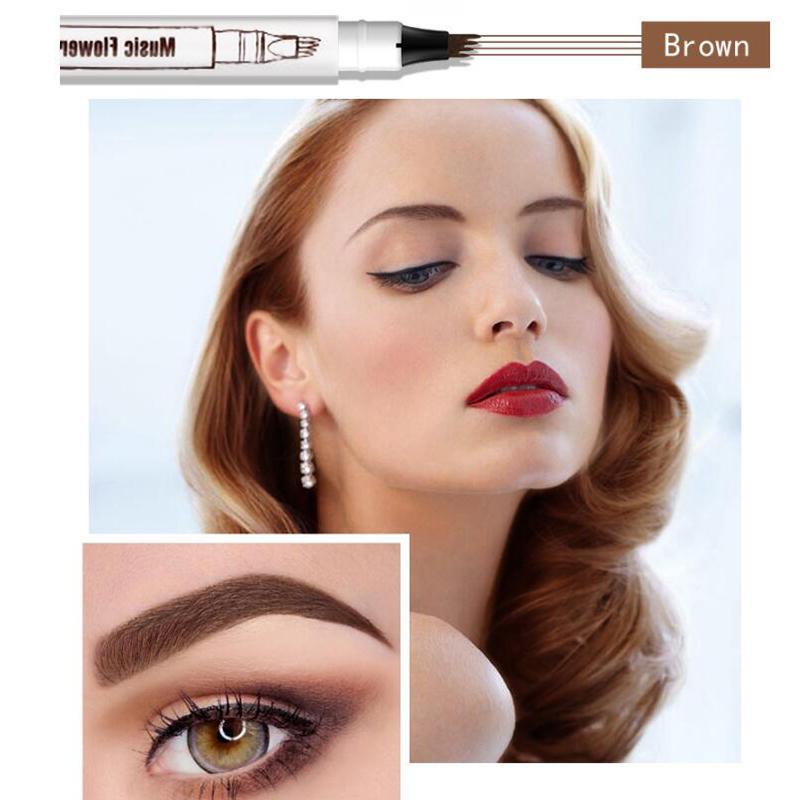 Eyebrow Enhancers 4 Point Unique Eyebrow Pen Brown-4 head - DiyosWorld