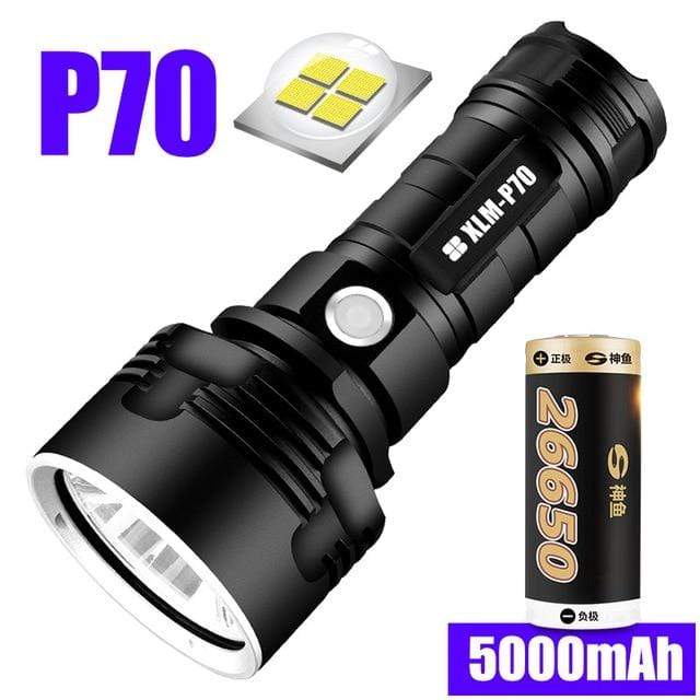 Flashlights & Torches Super Powerful Rechargeable LED Flashlight Tactical Torch P70 5000mAh battery - DiyosWorld