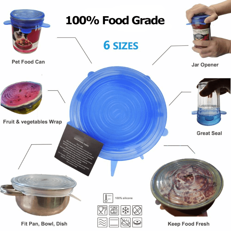 Food Covers STRETCH & SEAL Silicone Lids - DiyosWorld