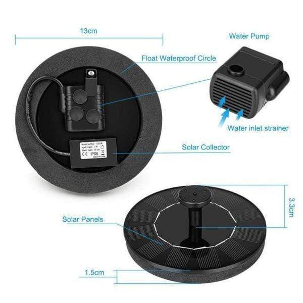 Fountains & Bird Baths [SMALLER SIZE 13CMS] DIYOS™ Premium Solar Fountain - DiyosWorld