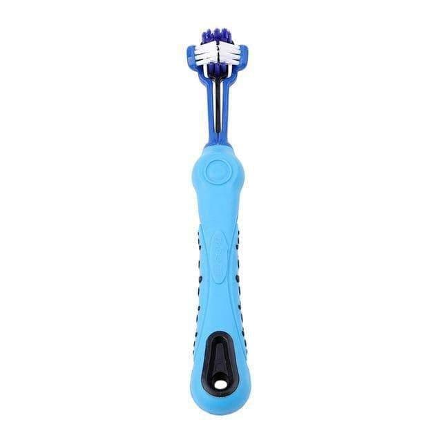 Home Three Sided Pet Toothbrush Blue - DiyosWorld