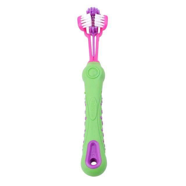 Home Three Sided Pet Toothbrush Green - DiyosWorld