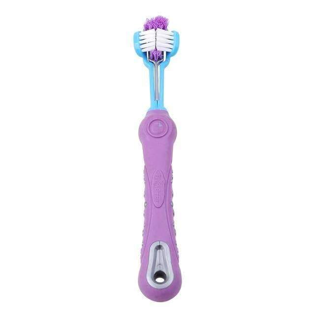 Home Three Sided Pet Toothbrush Purple - DiyosWorld