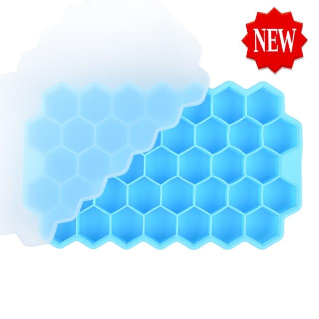 Ice Cream Makers SILIKOLOVE Honeycomb Ice Cube Trays BlueWith Lid - DiyosWorld