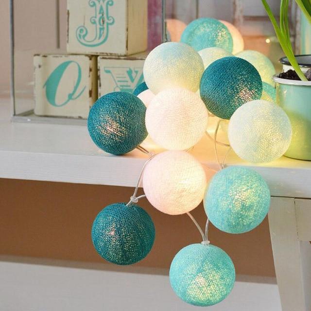 LED Night Lights LED Cotton Ball Garland Lights String Sky Blue-A22 / 1.5M10LED-Battery - DiyosWorld