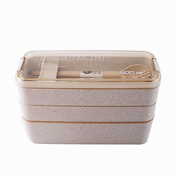 Lunch Boxes Wheat Straw Lunch Box Beige - DiyosWorld