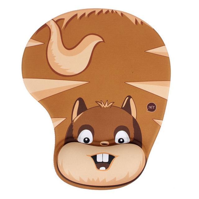 Mouse Pads DIYOS™ Cute Ergonomic Mouse Pad NAUGHTY SQUIRREL - DiyosWorld