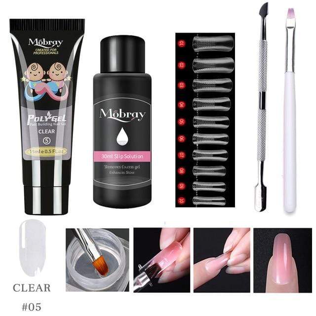 Nail Gel 5pcs/Poly Nail Gel Kit Clear - DiyosWorld