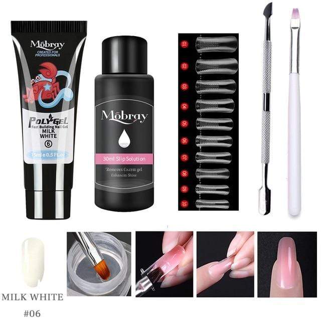 Nail Gel 5pcs/Poly Nail Gel Kit Milk White - DiyosWorld