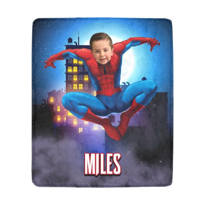 BRILL™ Custom Spider Super Hero Photo & Name Comfort Blanket