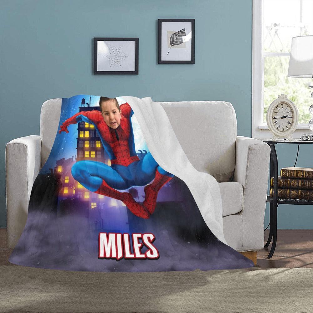 BRILL™ Custom Spider Super Hero Photo & Name Comfort Blanket