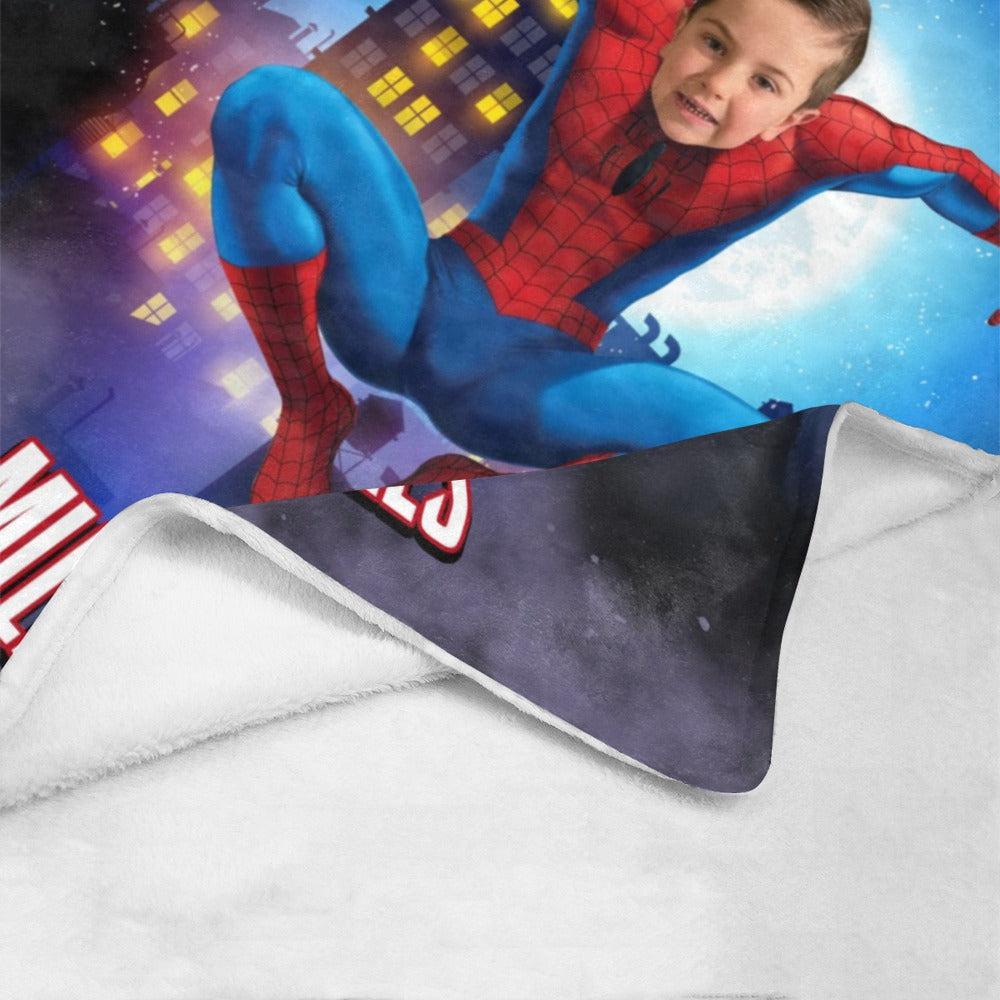 BRILL™ Custom Spider Super Hero Photo & Name Comfort Blanket