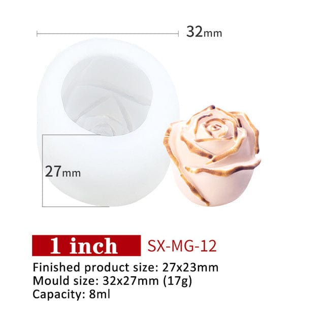 3D Silicone Rose Shape Ice Cube / Ice Cream Mold