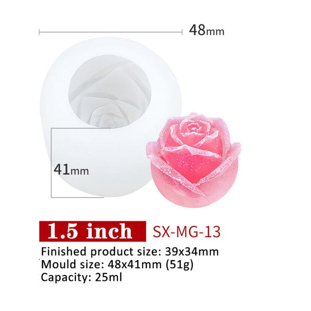 3D Silicone Rose Shape Ice Cube / Ice Cream Mold