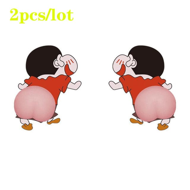 3D Silicone Cute Butt Car Bumper Sticker (SET OF 2)