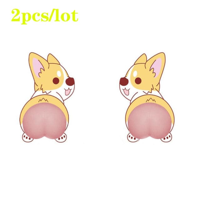 3D Silicone Cute Butt Car Bumper Sticker (SET OF 2)