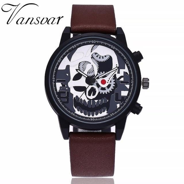 Quartz Watches Skeleton Skull Quartz Watch dark brown - DiyosWorld