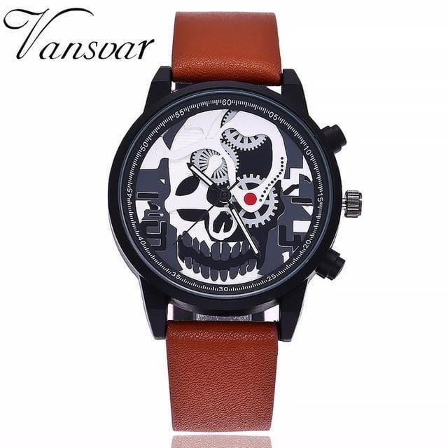 Quartz Watches Skeleton Skull Quartz Watch light brown - DiyosWorld