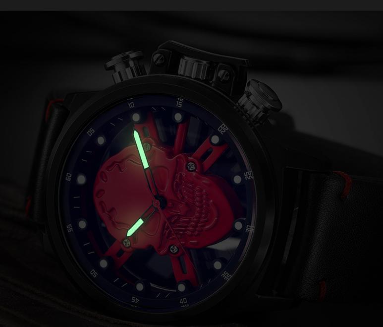 Quartz Watches Punk 3D Hollow Skull Watch - DiyosWorld