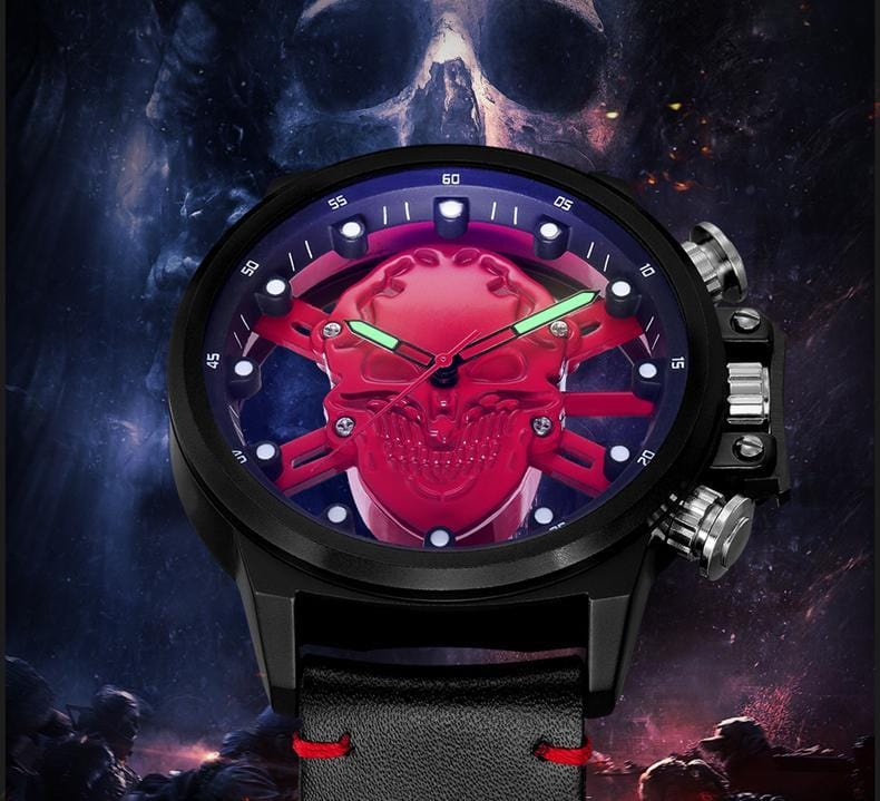 Quartz Watches Punk 3D Hollow Skull Watch - DiyosWorld