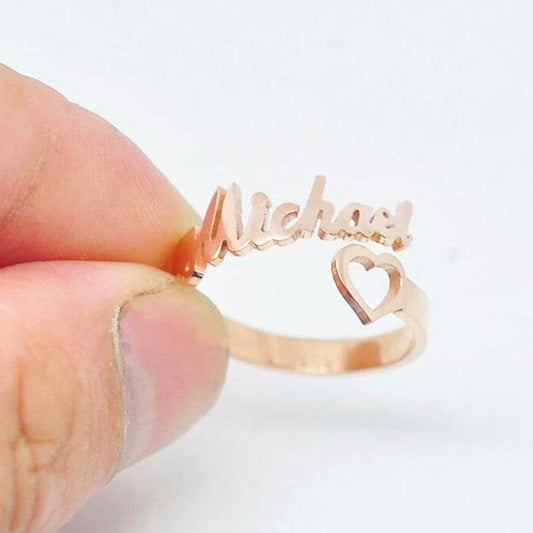 Rings Custom Heart Name Ring - DiyosWorld