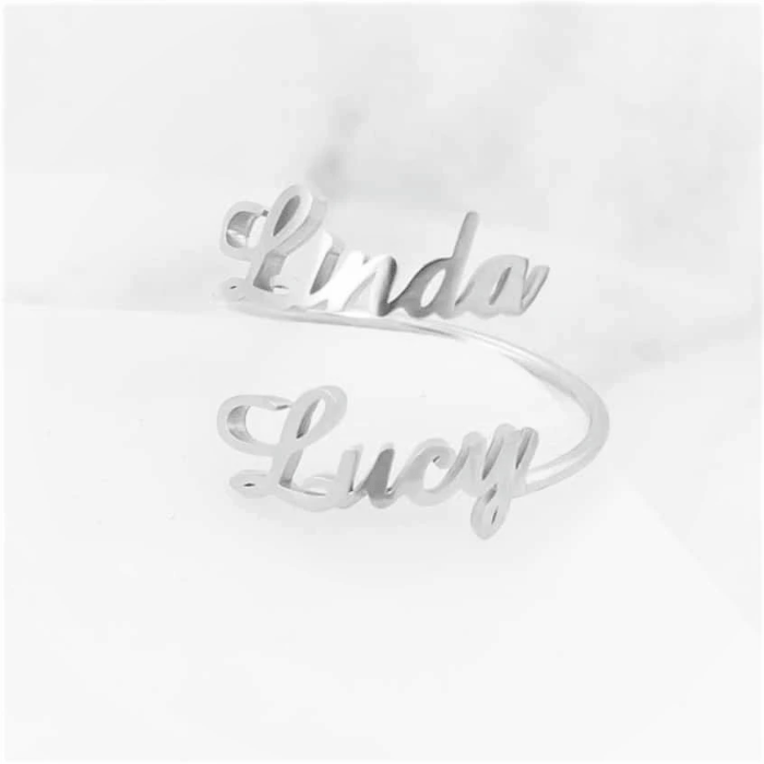 Rings DIYOS™ Customised Name Ring STERLING SILVER PLATING - DiyosWorld