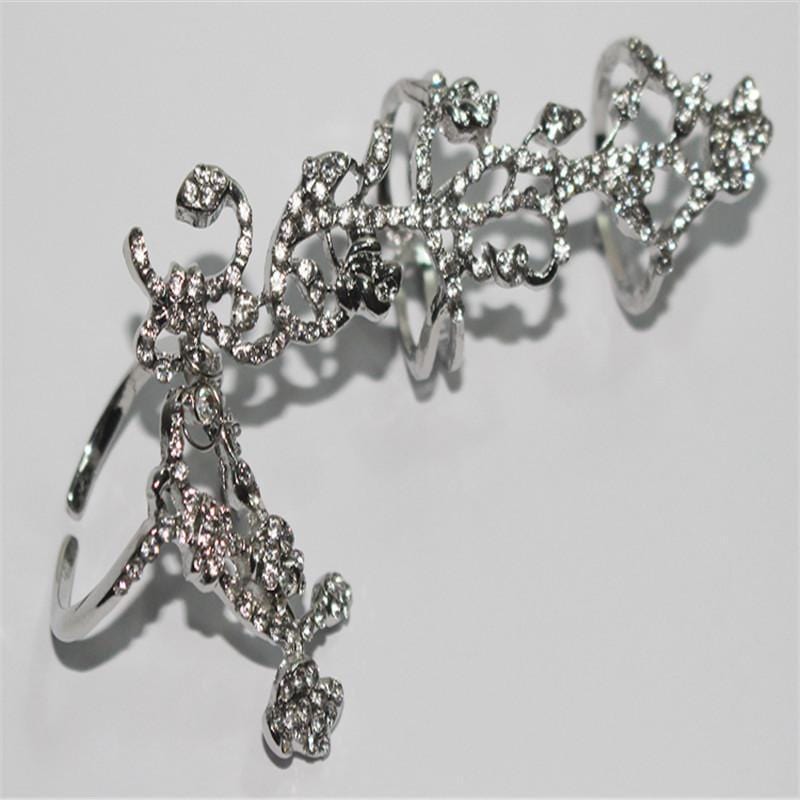 Rings Shiny Crystal Finger Art Ring Silver - DiyosWorld