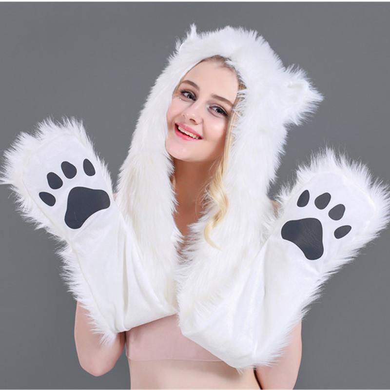 Skullies & Beanies Animal Printed Faux Fur 3 in 1 Scarf - DiyosWorld