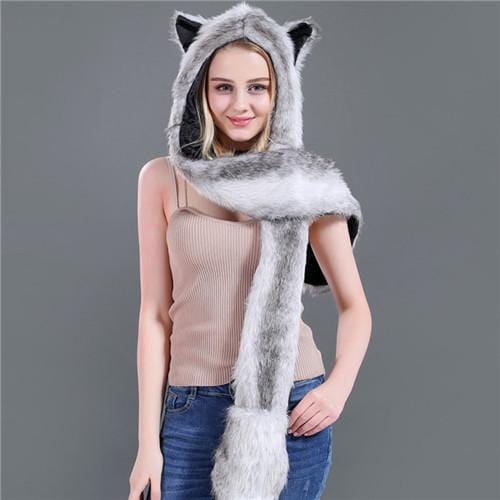 Skullies & Beanies Animal Printed Faux Fur 3 in 1 Scarf - DiyosWorld