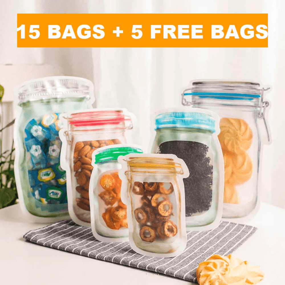 Storage Bags (Set of 10) JARBAGS™ Premium Reusable Mason Jar Bags - DiyosWorld