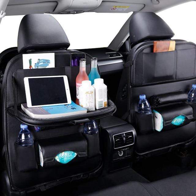 Stowing Tidying Car Seat Back Organizer Storage Bag Travel Holder Black - DiyosWorld