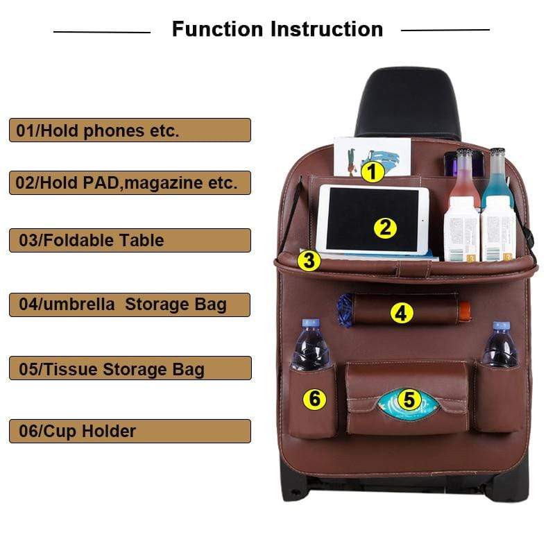 Stowing Tidying Car Seat Back Organizer Storage Bag Travel Holder - DiyosWorld