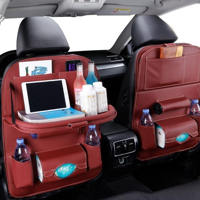 Stowing Tidying Car Seat Back Organizer Storage Bag Travel Holder wine red - DiyosWorld