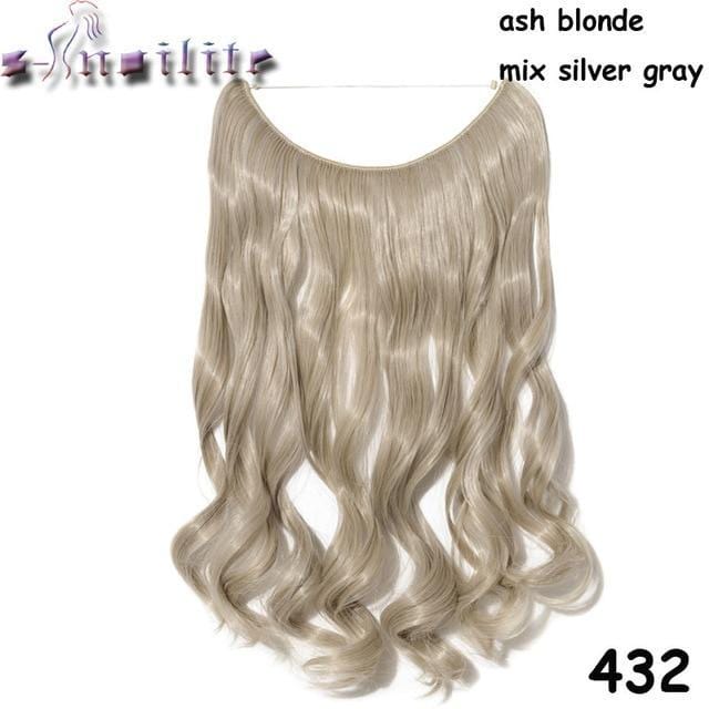 Synthetic Clip-in One Piece 20 inches Invisible Wire No Clips Hair Extensions #12 / 20inches - DiyosWorld